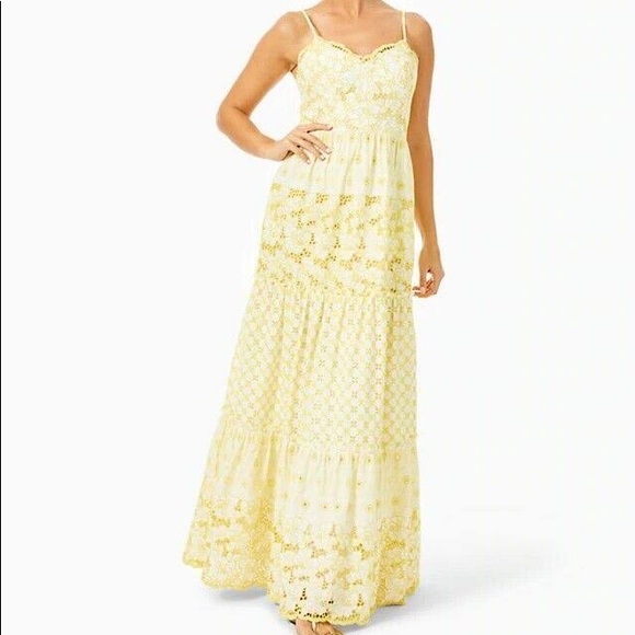 Lilly Pulitzer Kyla Maxi Dress St.Tropez Yellow - Picture 1 of 14